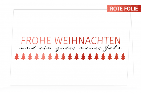 Weihnachtskarte - Weihnachtsbäume in einer Reihe